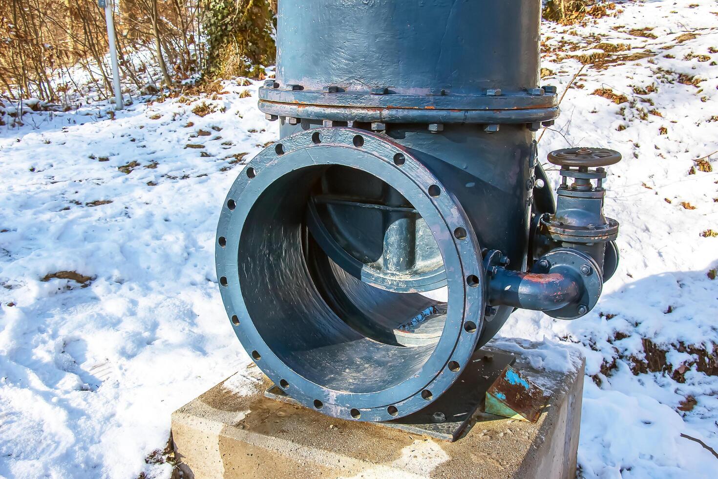 An ancient valve for water and steam. A technical monument on the slope of Mount Festung in the area of the Hohensalzburg fortress. photo