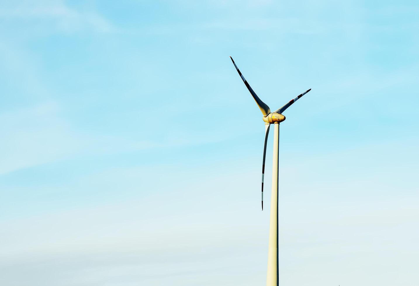 Wind farm park next to a road in Austria in sunny weather. photo