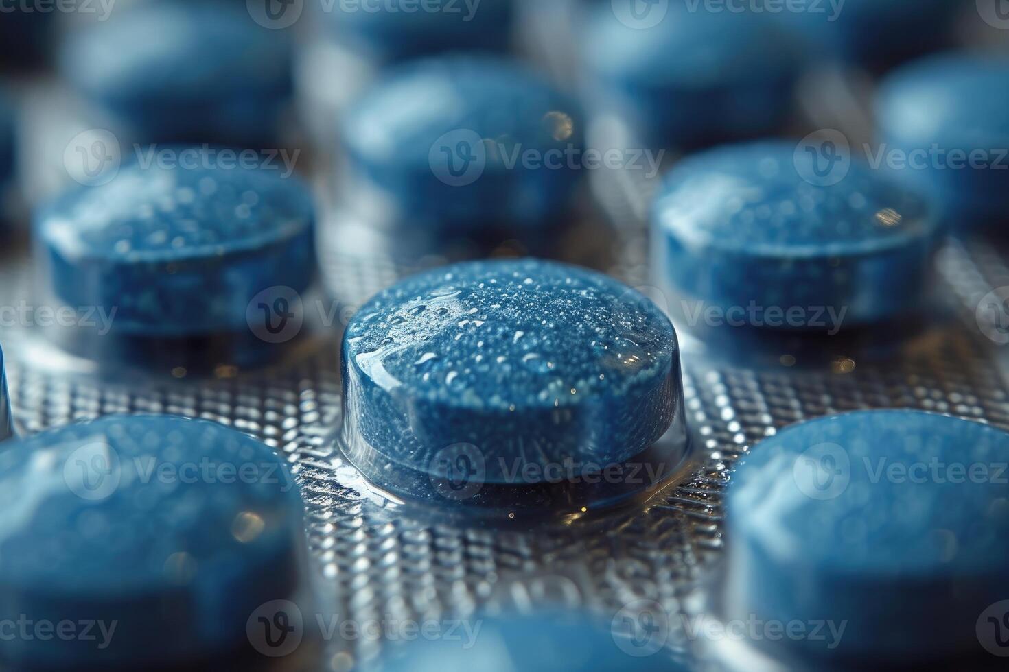 AI generated blue drugs or medicines design professional photography photo