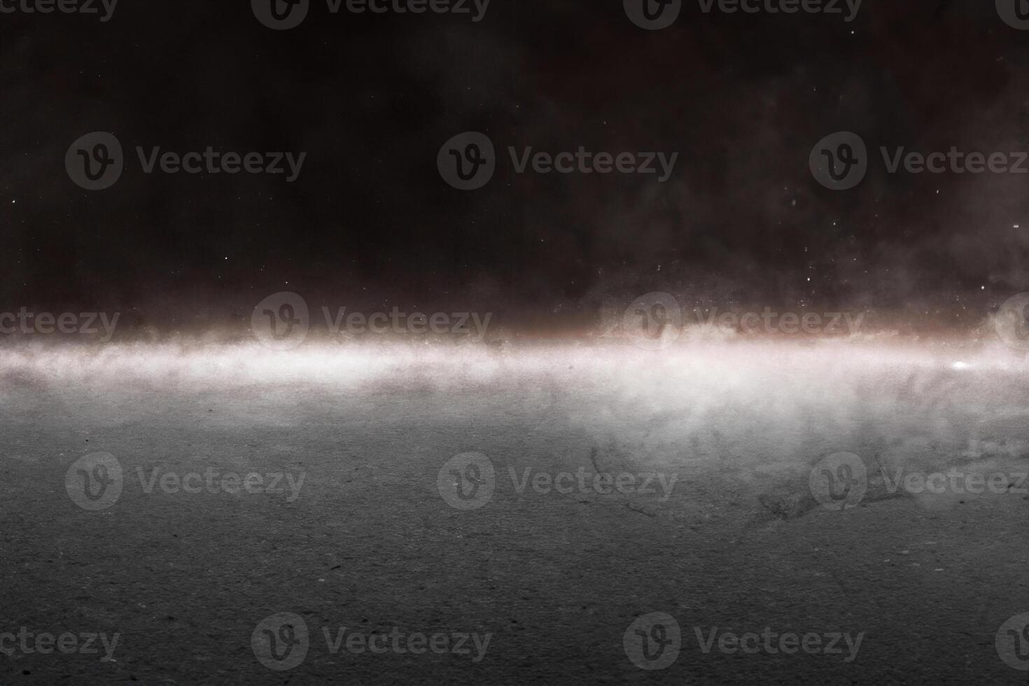 Concrete floor with smoke and light photo
