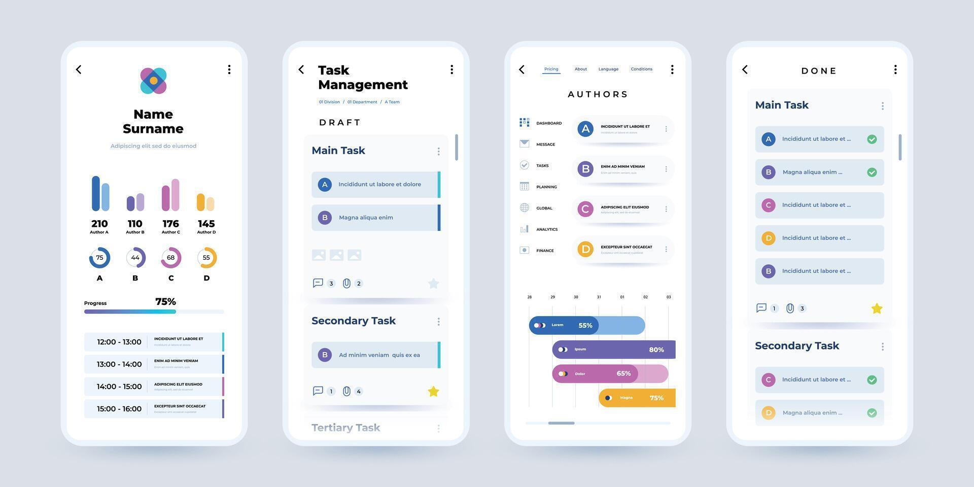 Phone planner app. Task manager and project schedule mobile application ...