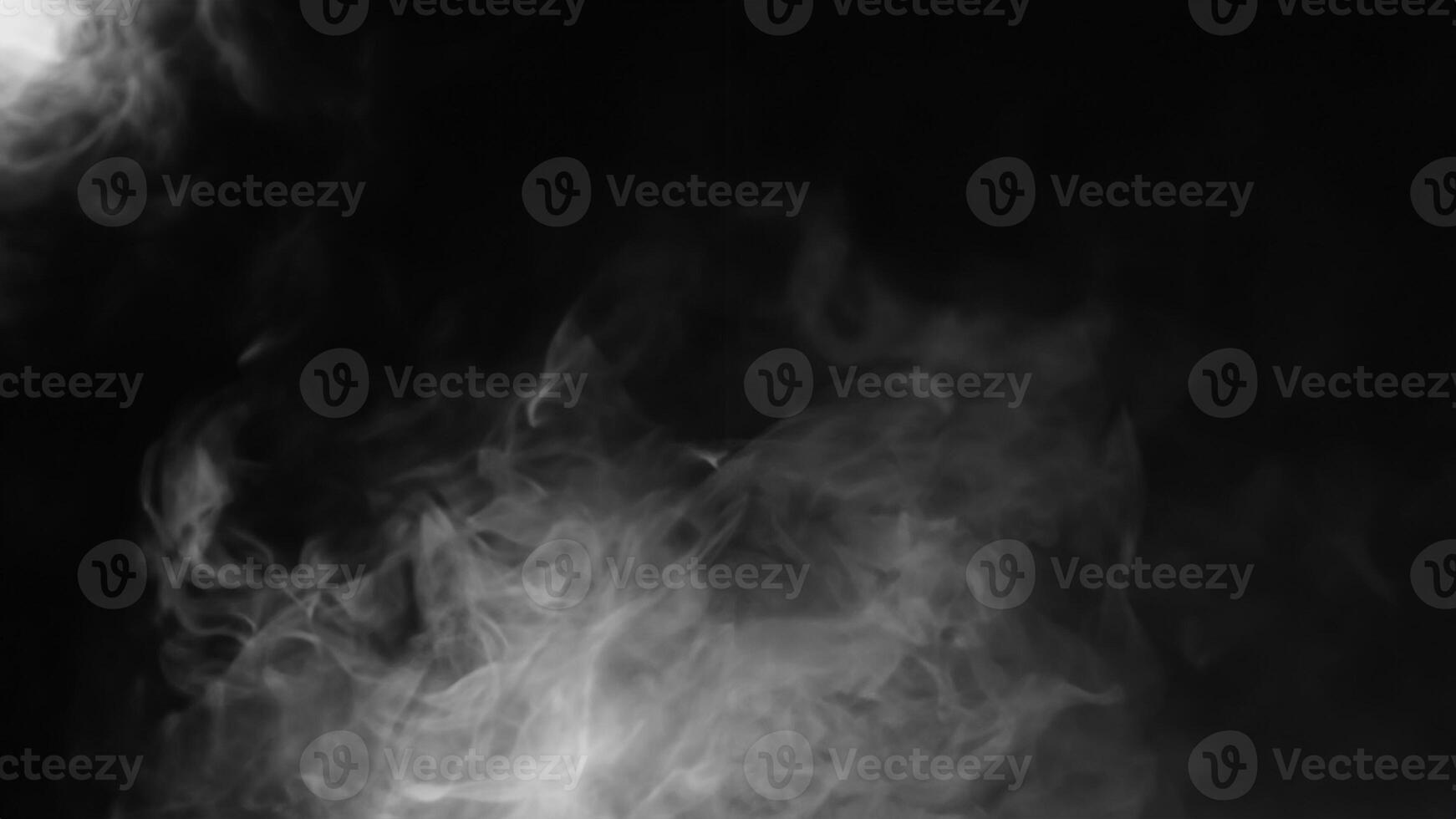 gray abstract fog realistic smoke overlay black sky textured on black. photo