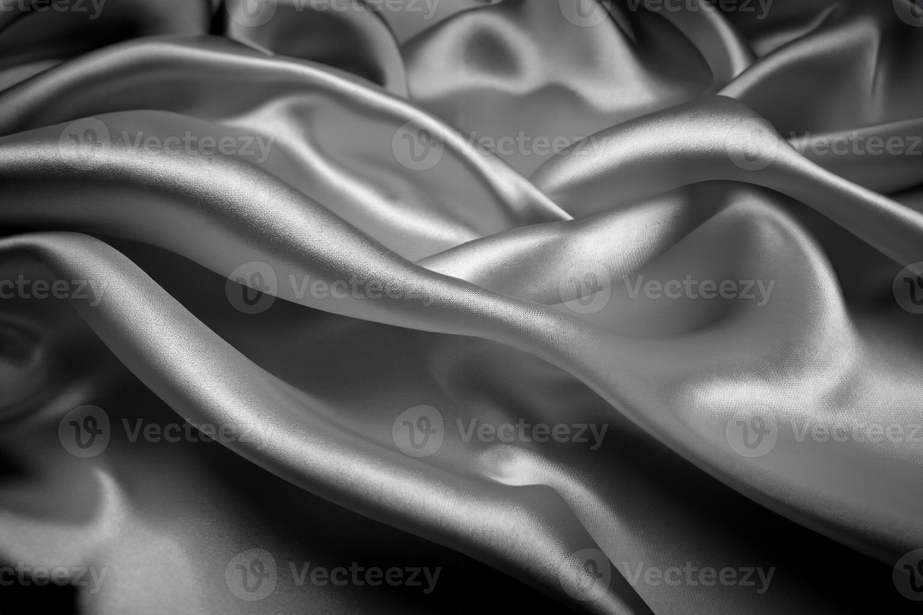 Black silk texture luxurious satin for abstract background. Dark tone