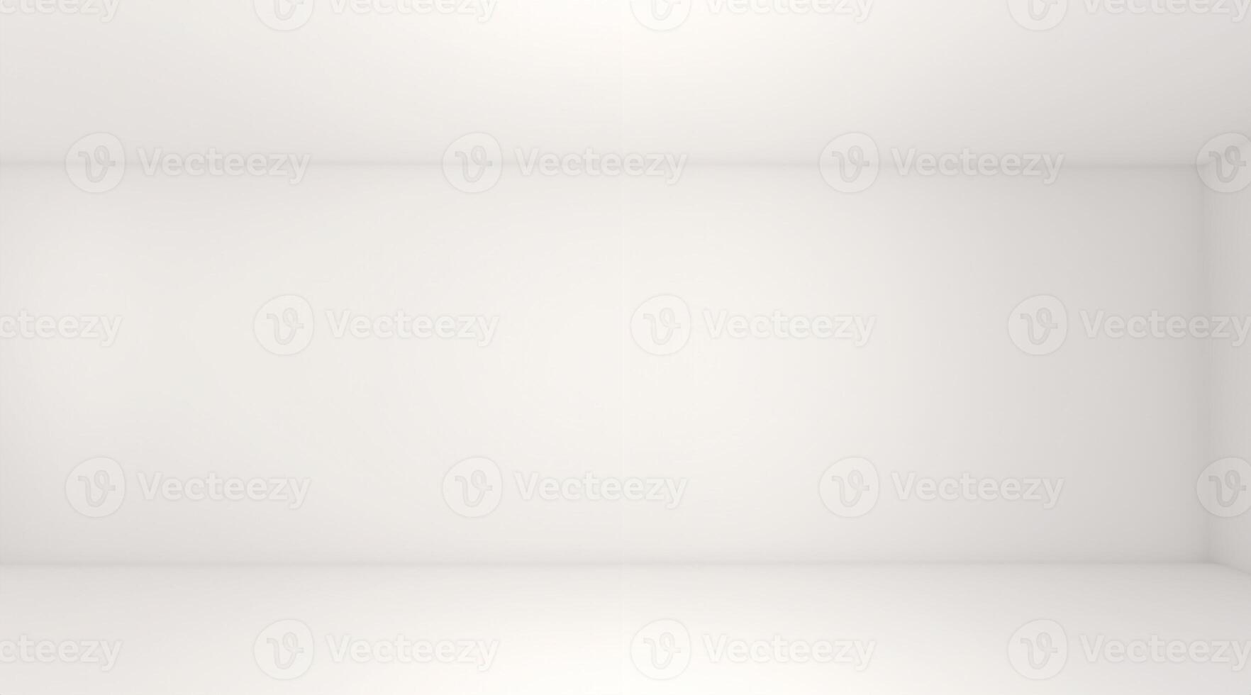 White room space background. Front view of white interior, empty room with soft light illumination. 3d rendering. photo