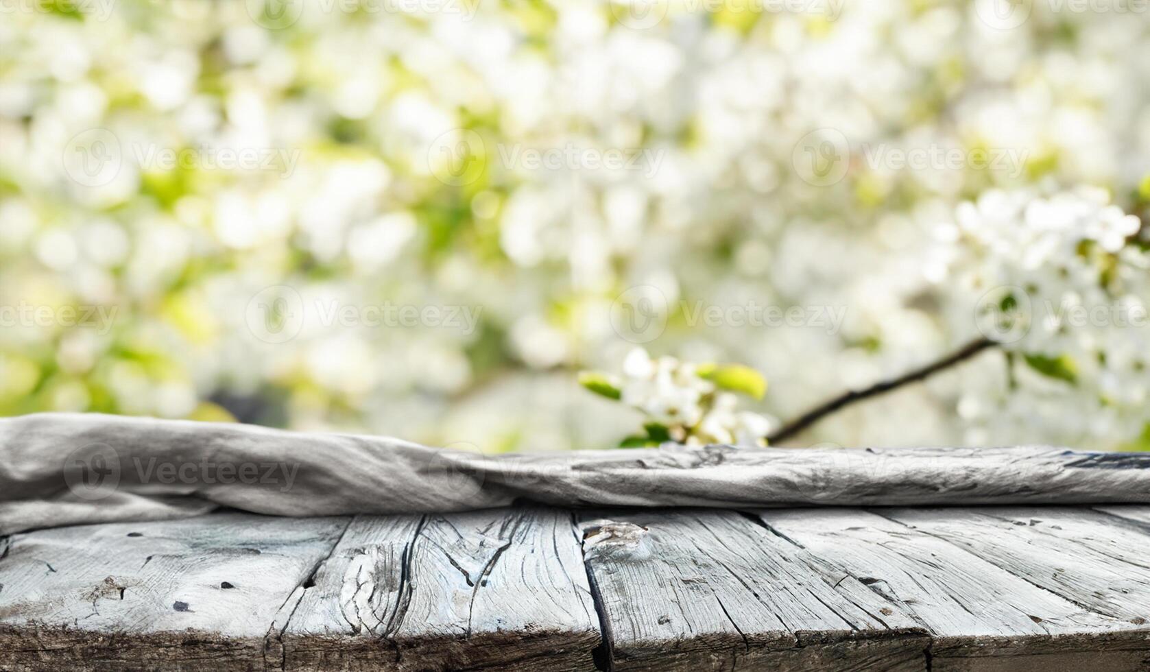 Empty old wooden table background photo