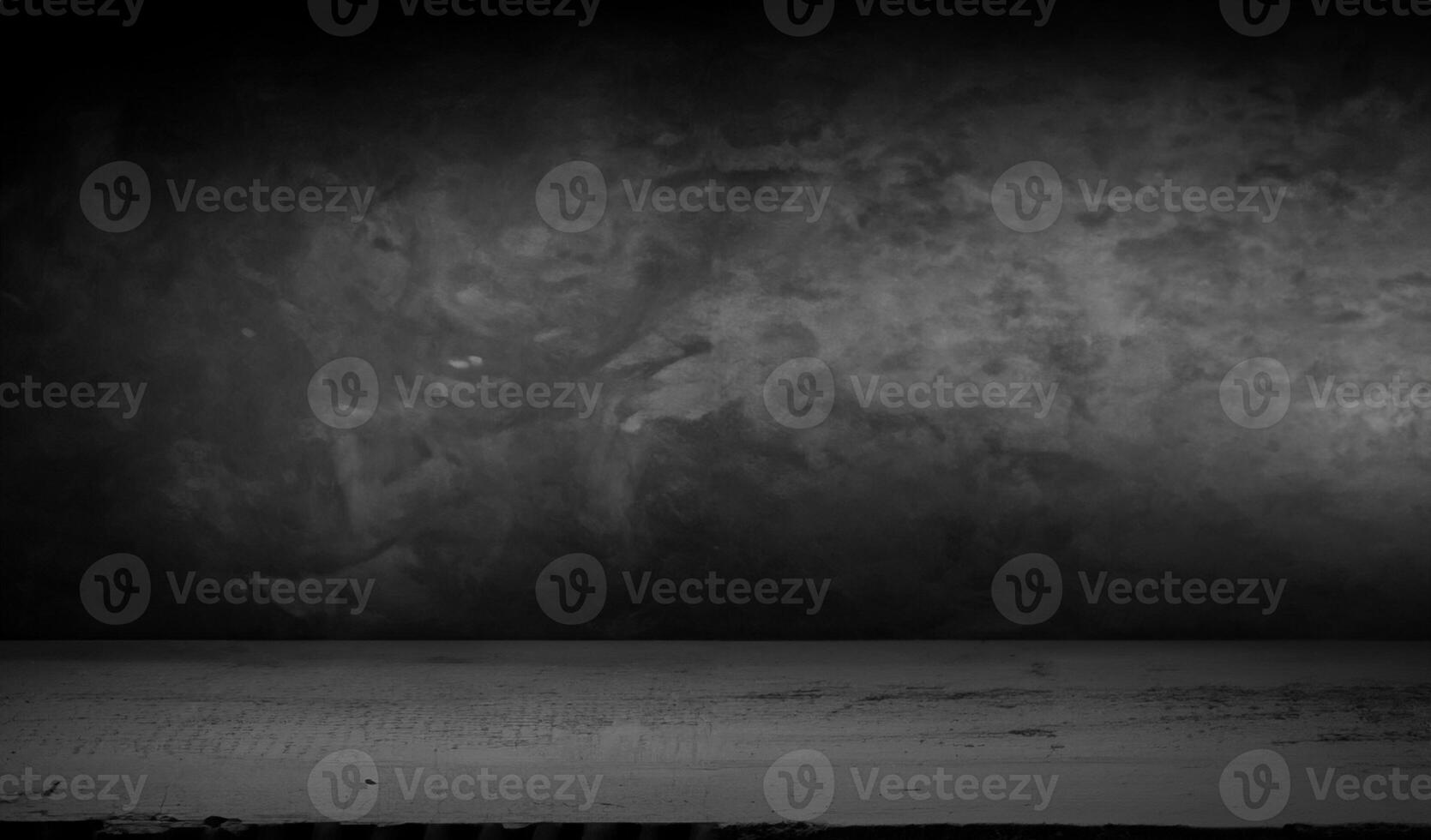 Selected focus empty brown wooden table and wall texture or old black brick wall blur background image. for your photomontage or product display photo