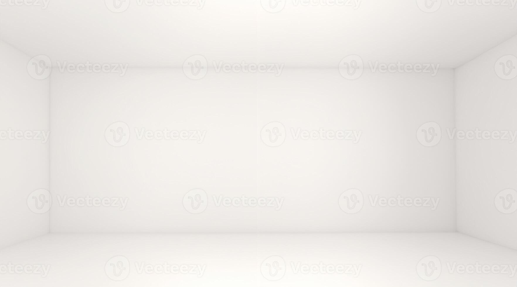 White room space background. Front view of white interior, empty room with soft light illumination. 3d rendering. photo