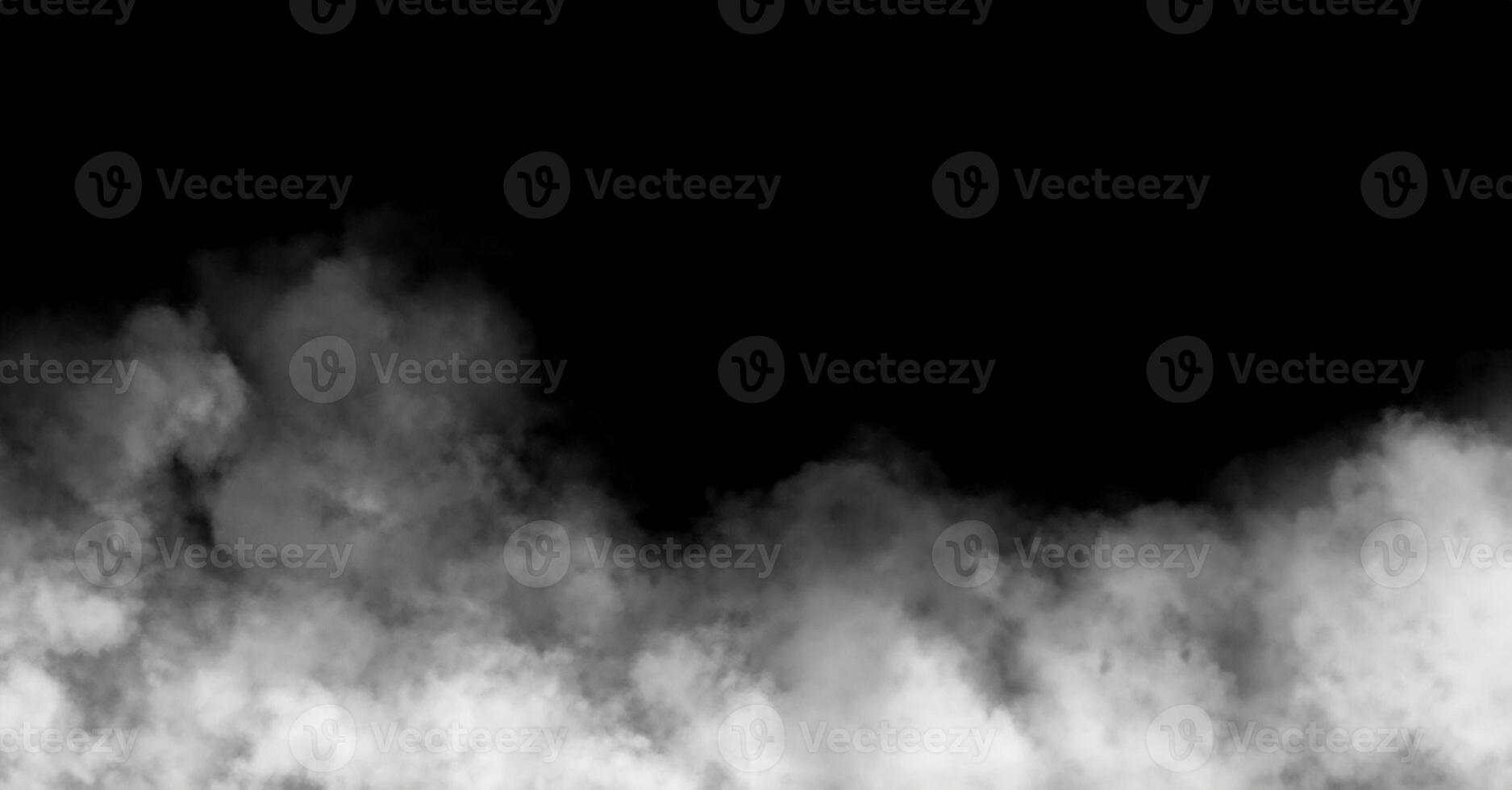 White fog or smoke on dark copy space background, smoke effect for your photos. photo