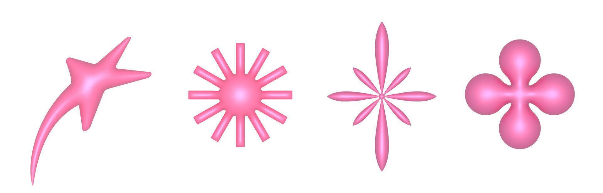 3D Render Party Confetti set. Symbol of fun, celebration, surprise. Vector illustration
