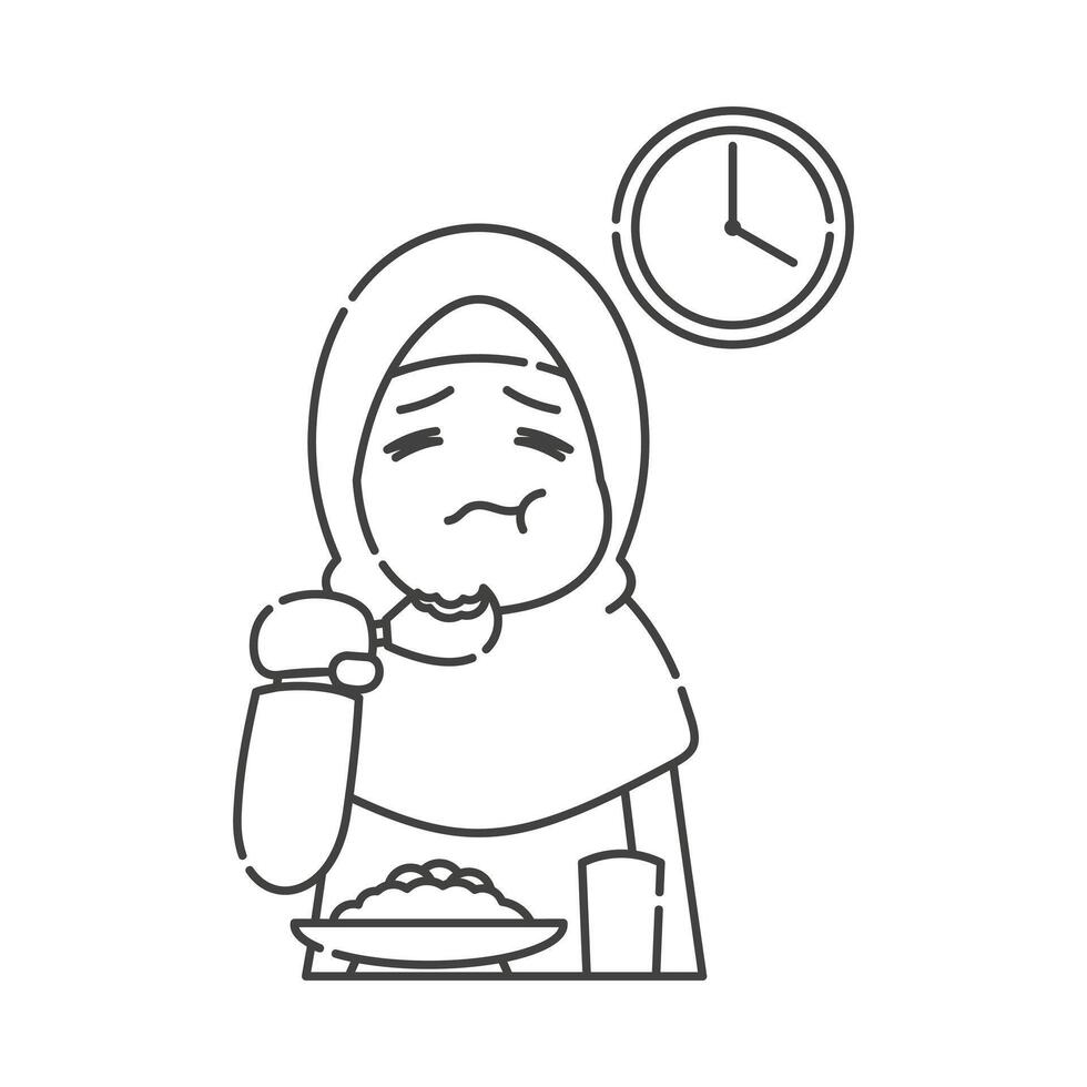 Ramadan activity girl vector arts. Islamic activities in daily. Cartoon character for children