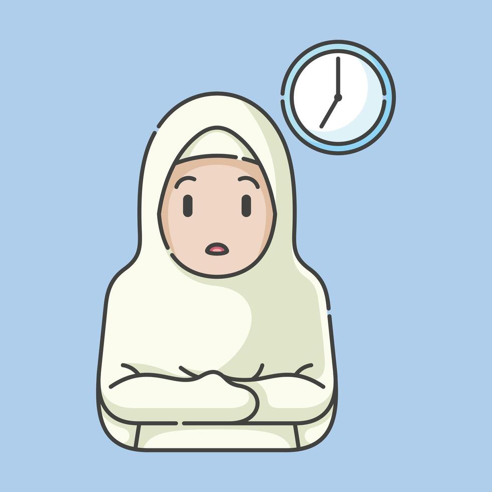 Ramadan activity girl vector arts. Islamic activities in daily. Cartoon character for children