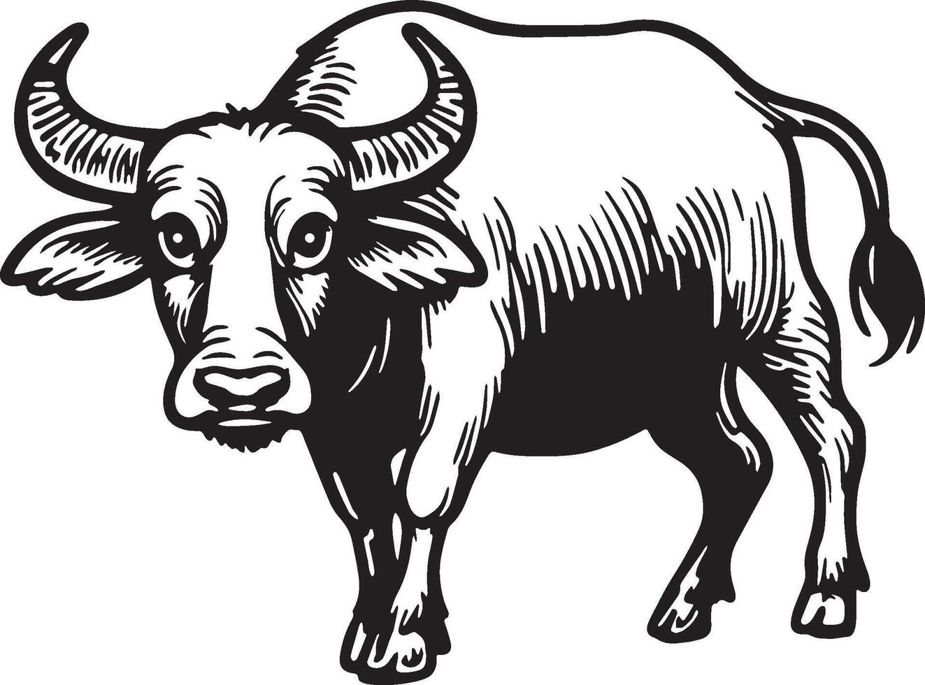 Buffalo Sketch Drawing. vector