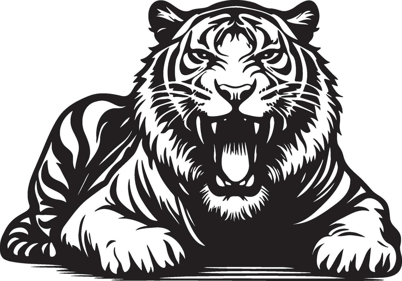 Tiger Roar Illustration. 39349916 Vector Art at Vecteezy