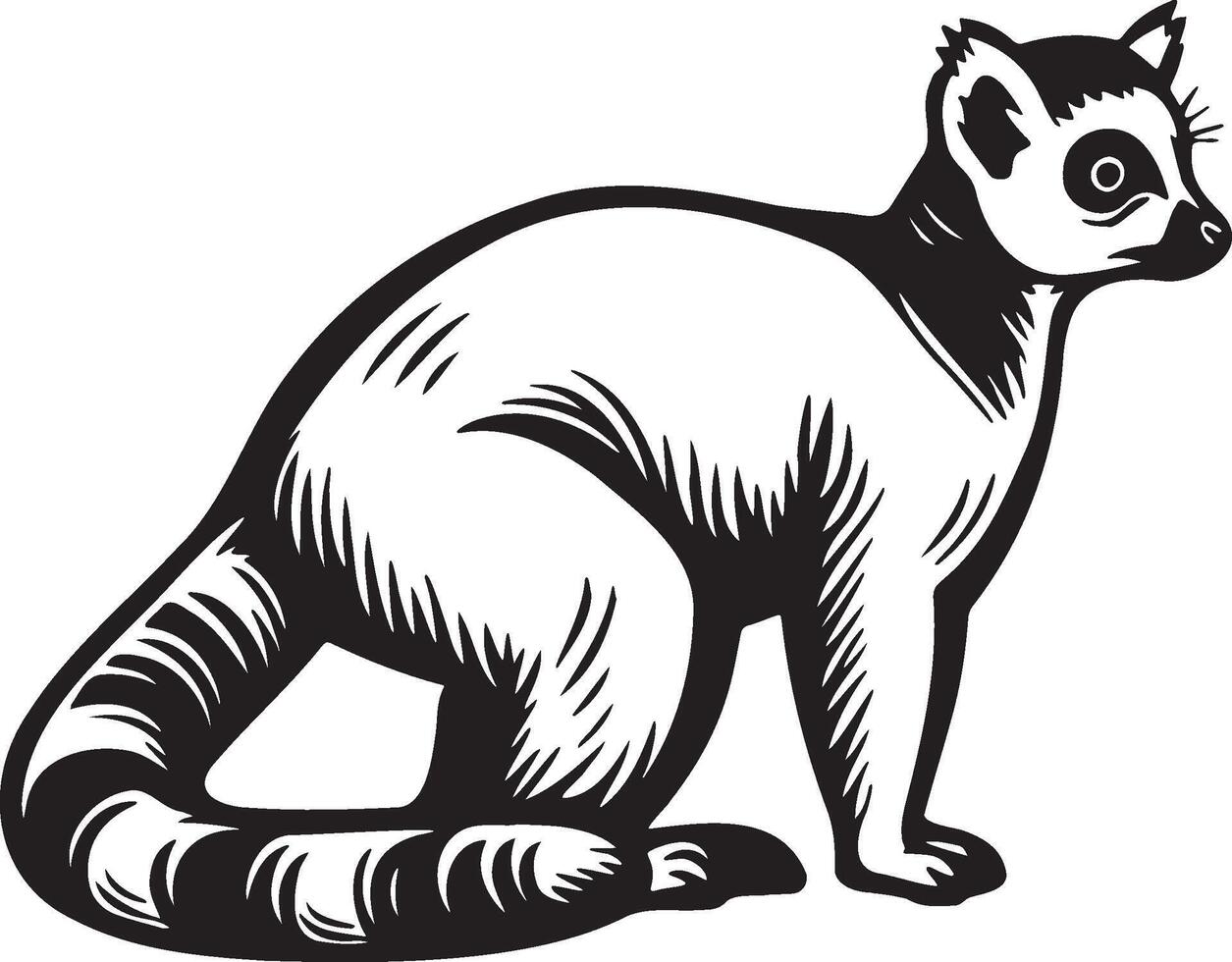 Lemur Sketch Drawing. vector