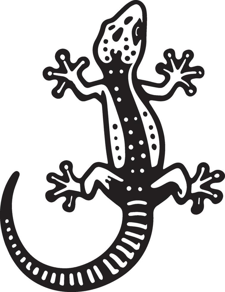 Gecko Sketch Drawing. vector