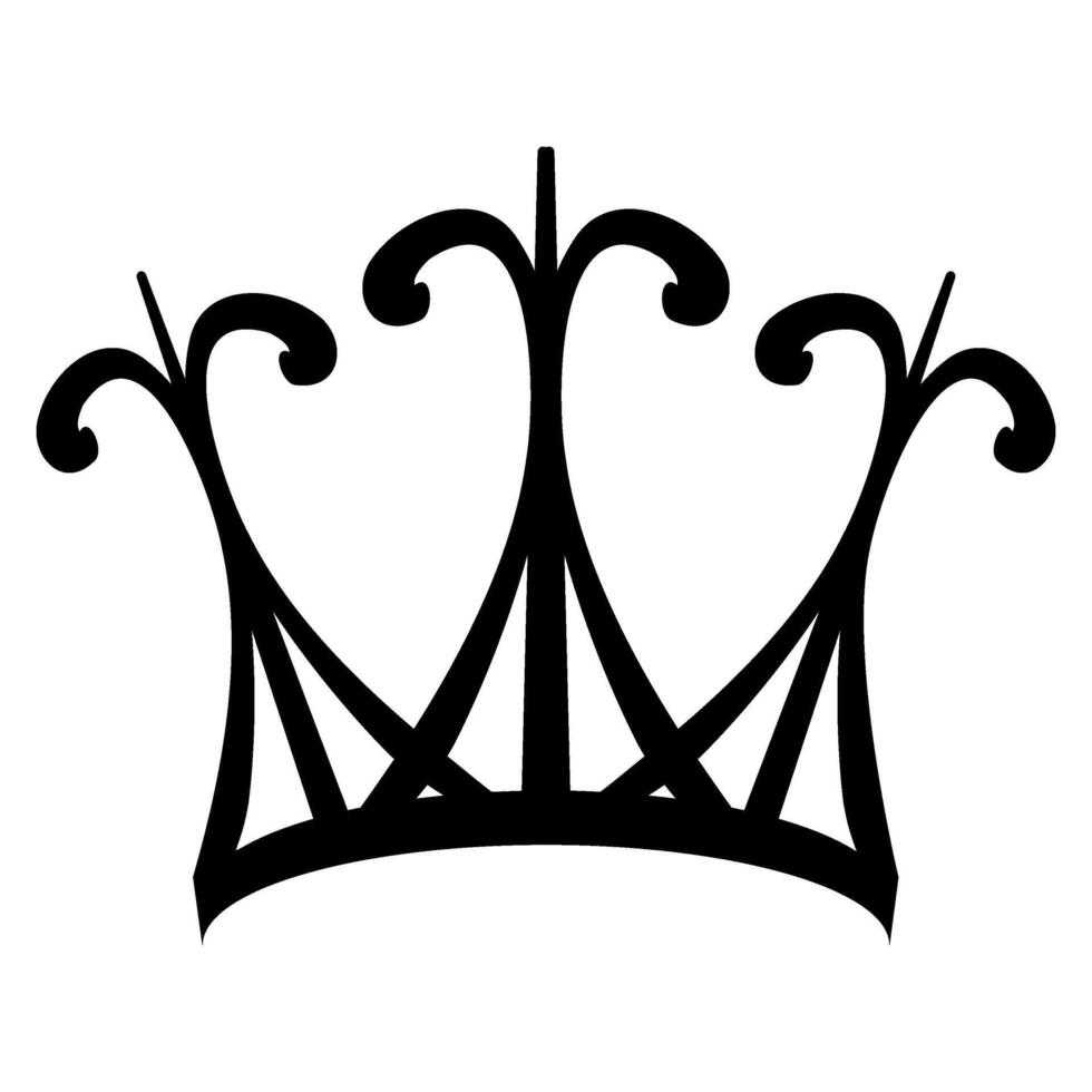 crown vector outline silhouette one color