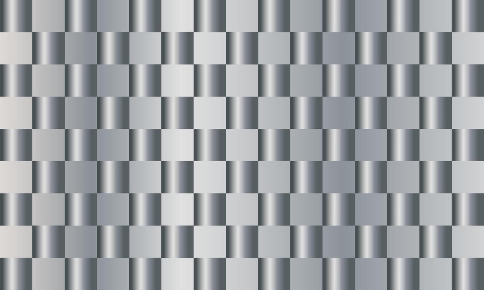 abstract rectangular horizontal metallic gray background with checkerboard gradient vector