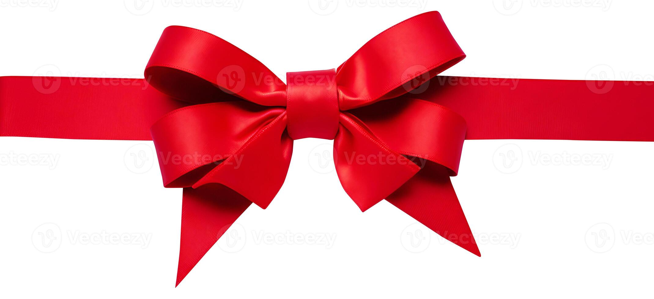 Decorative red bow isolated on background. Design element for gift photo