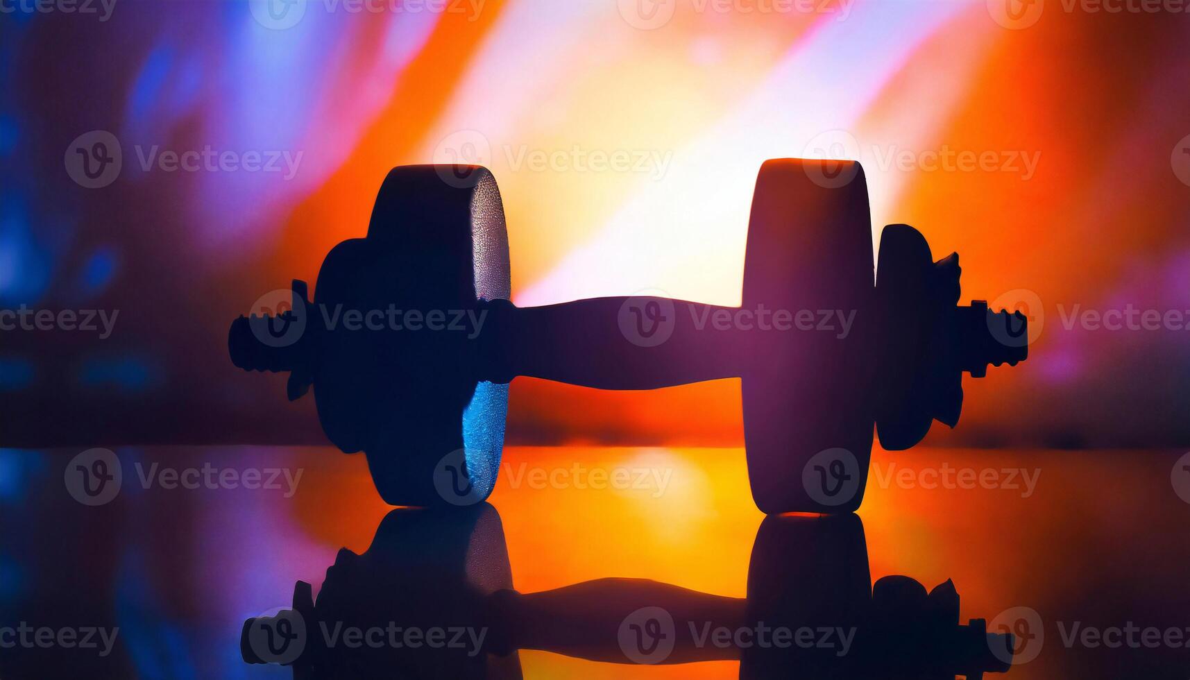 Dumbbell silhouette in sport concept for fitness, gym, exercise and training. photo