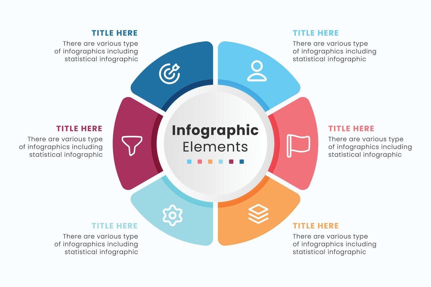 Vector circle Infographic design template with icons, Can be used for process diagrams, presentations, and workflow layout.