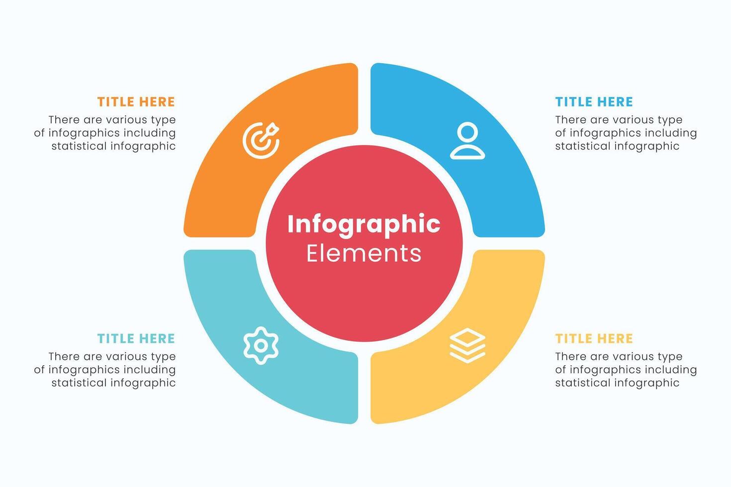 Vector circle Infographic design template with icons, Can be used for process diagrams, presentations, and workflow layout.