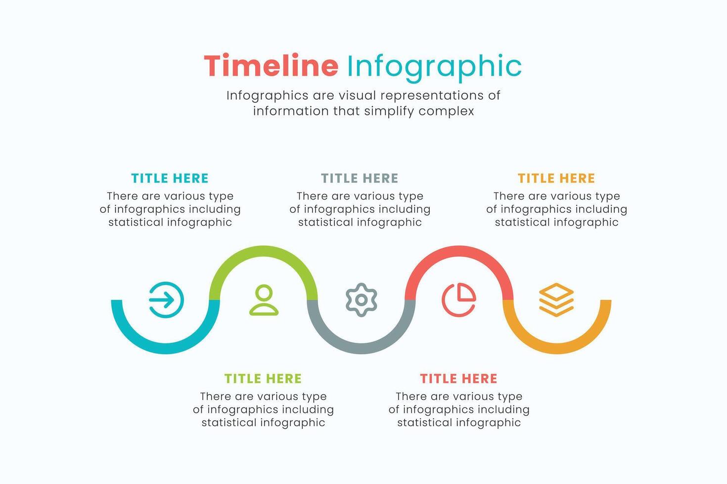 Timeline vector infographic design template for presentations, workflow or process diagram, flowchart.