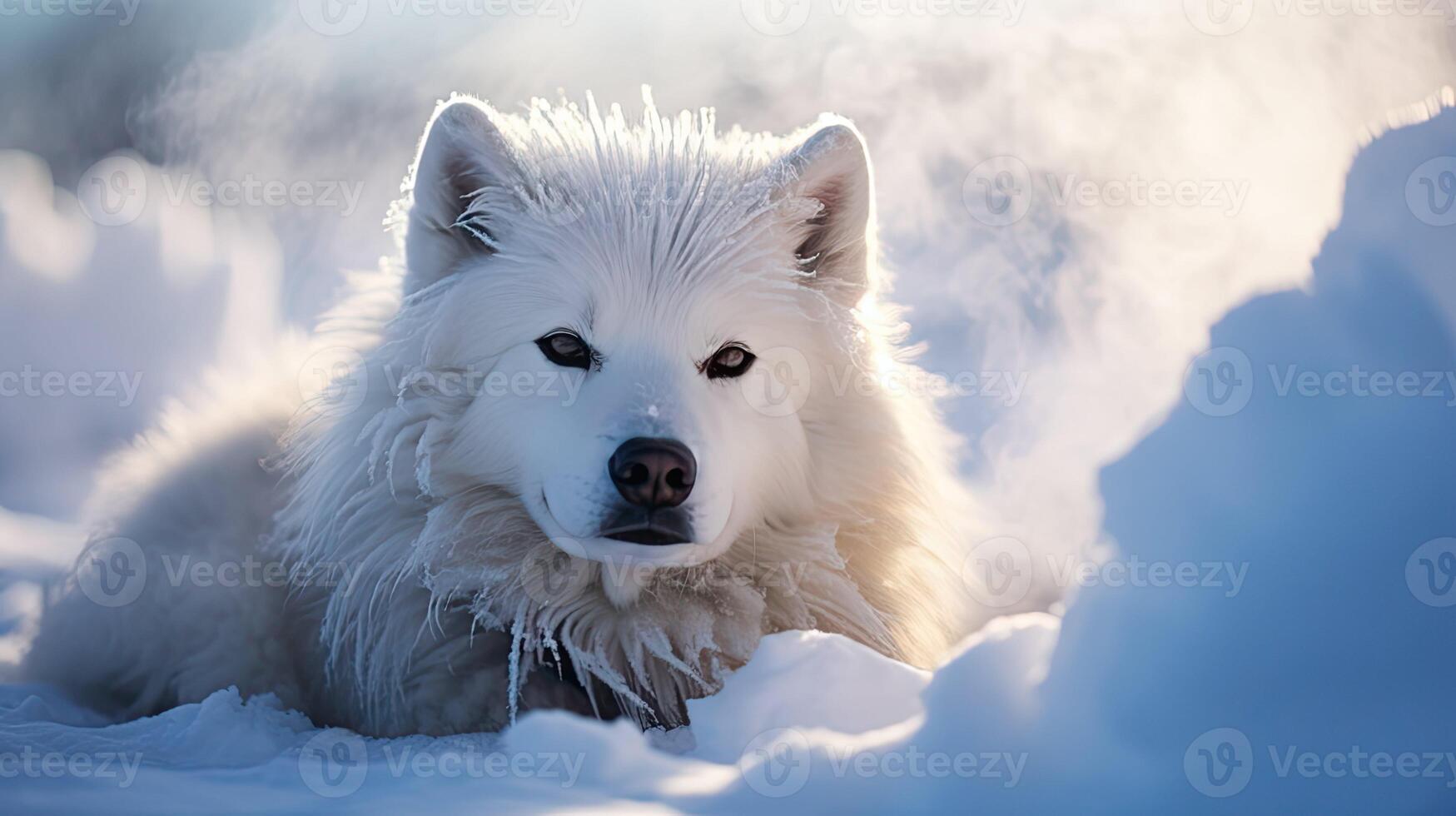 AI generated snow dog cold ai generated photo