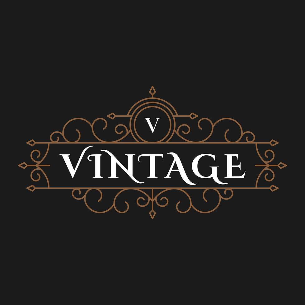 Vintage frame logo. Antique label. - Vector. vector