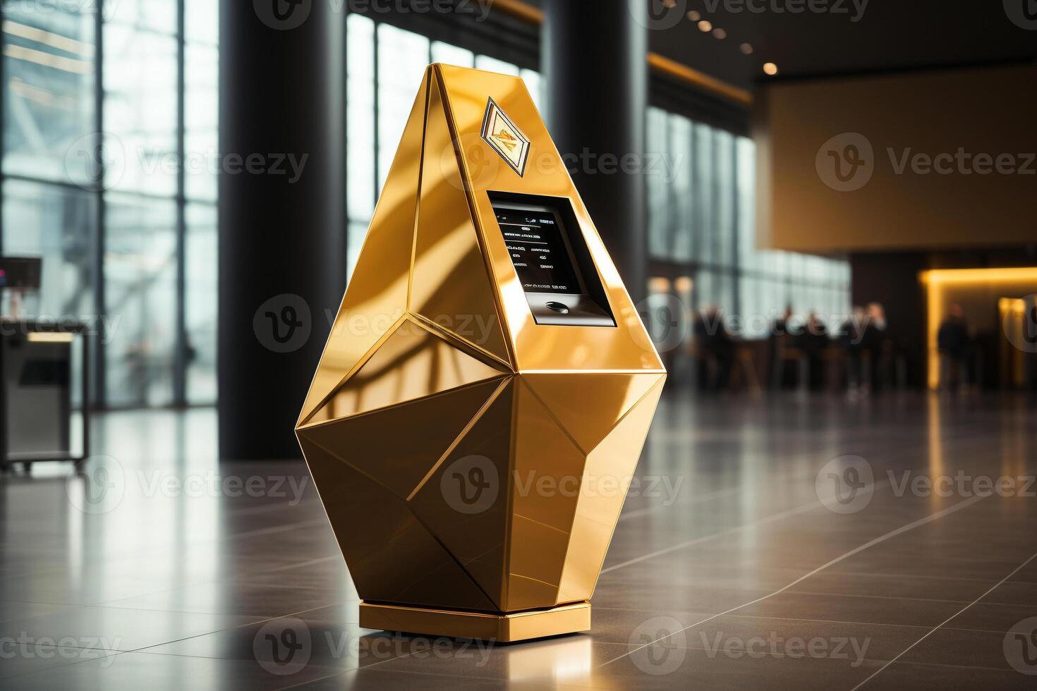AI generated A futuristic gold ATM, symbolizing the accessibility and liquidity of gold as an asset photo