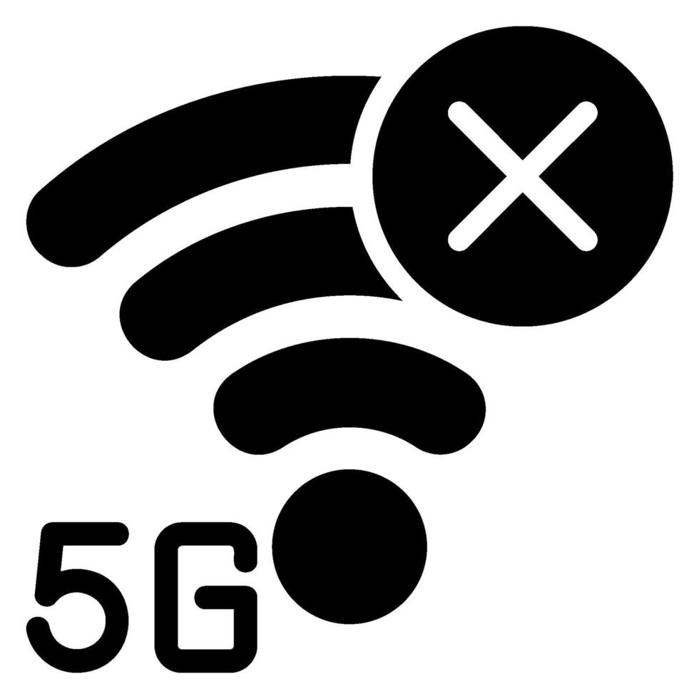 no signal glyph icon vector