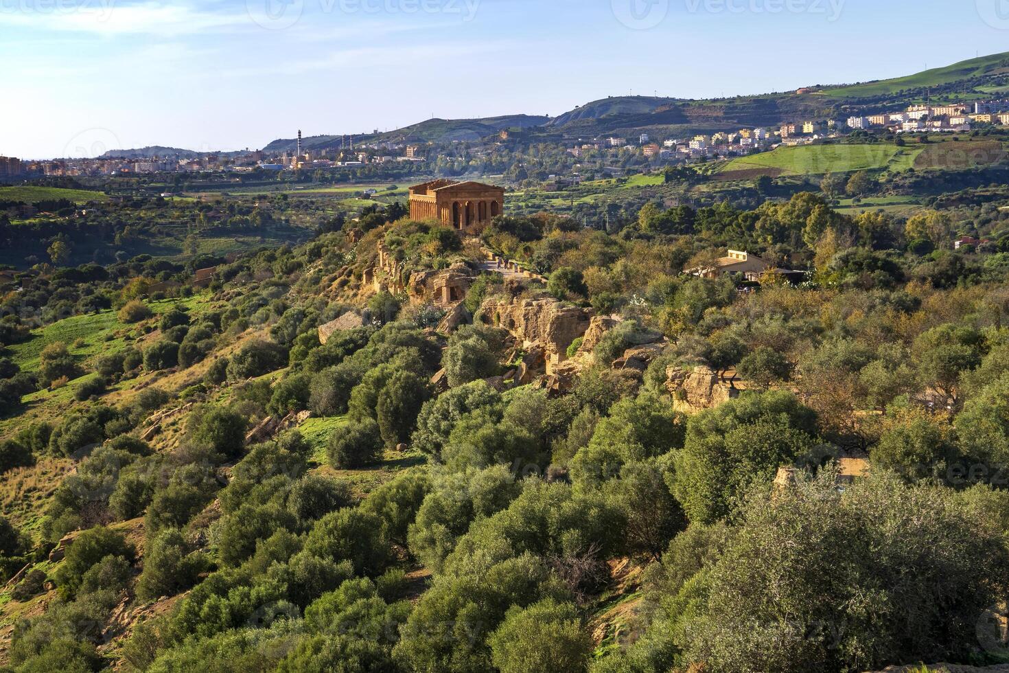 The famous Temple of Concordia in the Valley of Temples near Agrigento, Sicily, Italy photo