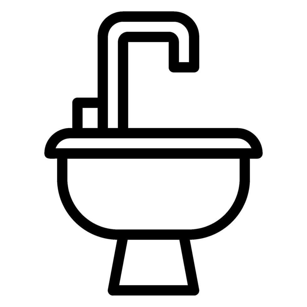 washbasin line icon vector