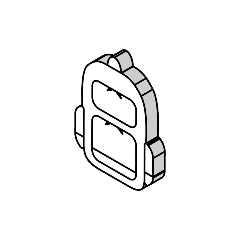 backpack rucksack isometric icon vector illustration