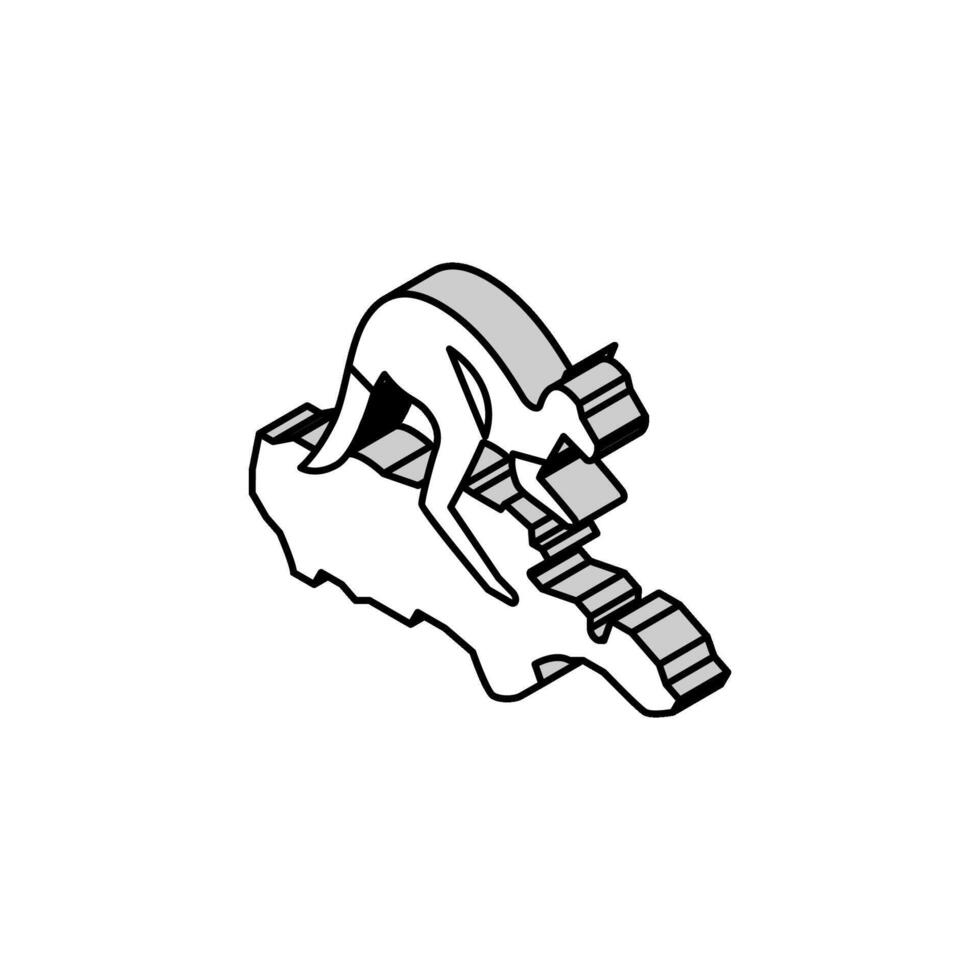 canguro isla isométrica icono vector ilustración