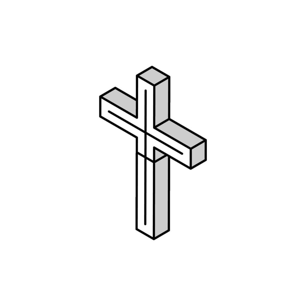 christianity religion isometric icon vector illustration