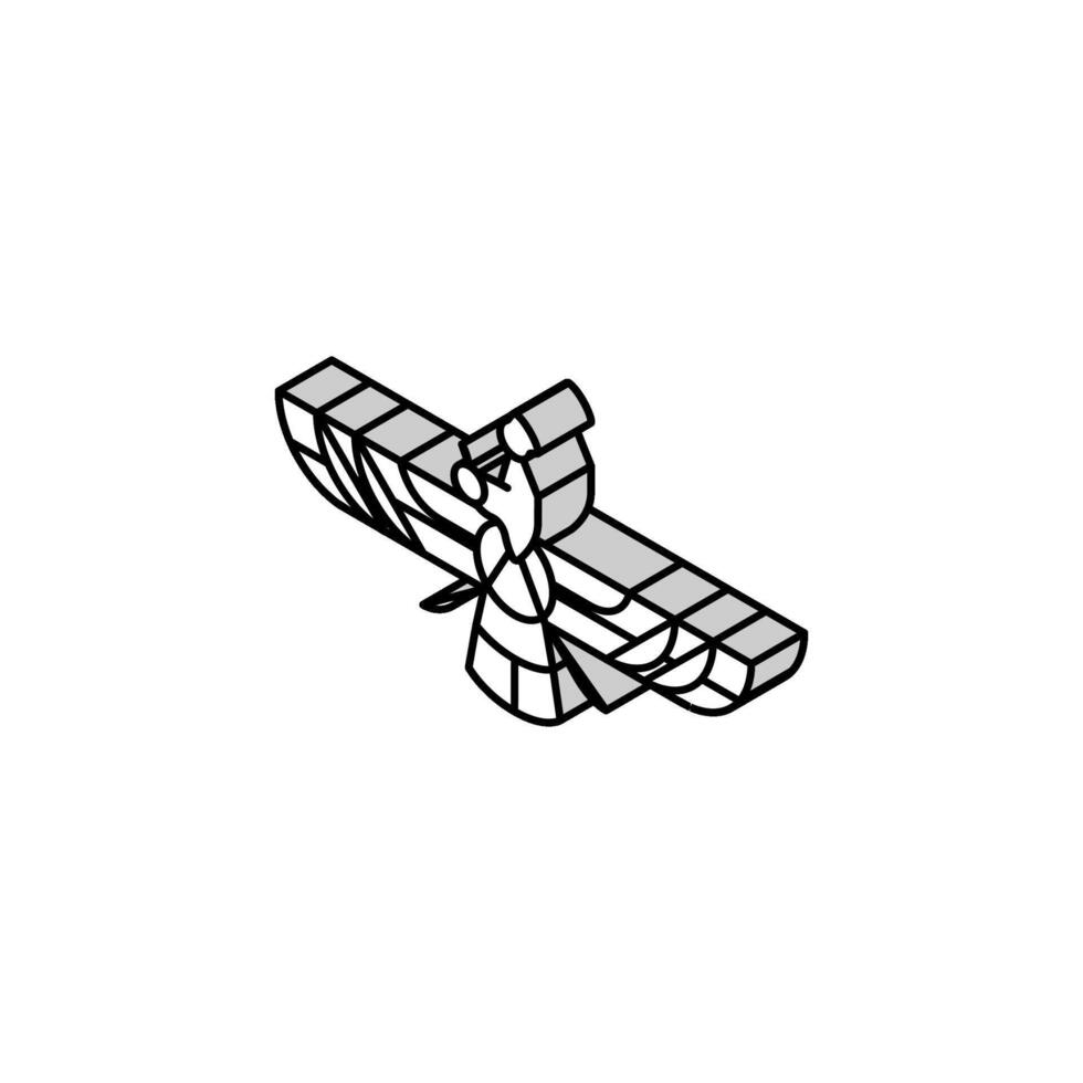 zoroastrianism religion isometric icon vector illustration
