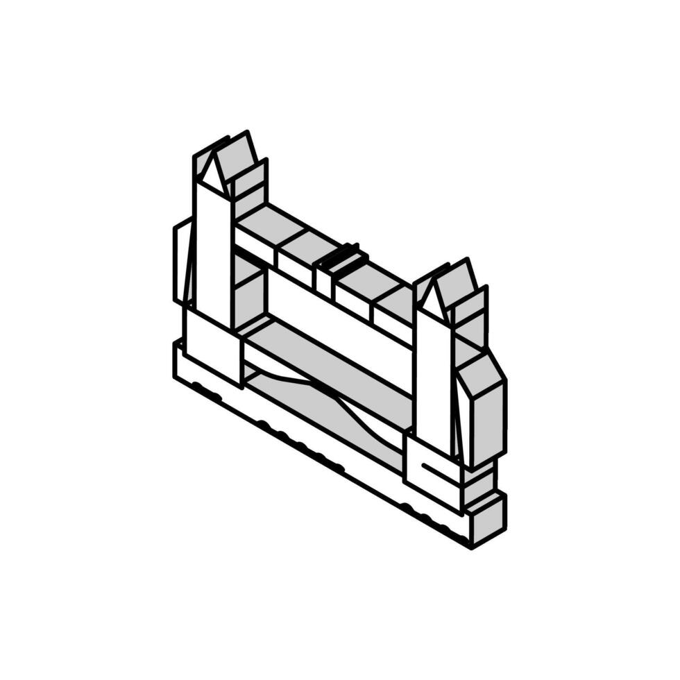 torre Londres puente isométrica icono vector ilustración