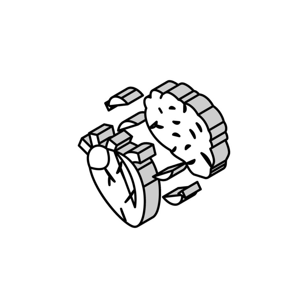 baroreflex heart and brain isometric icon vector illustration