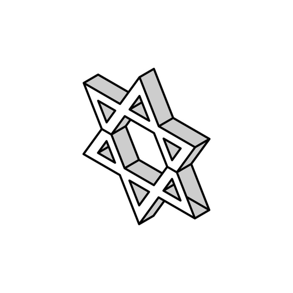 judaism religion isometric icon vector illustration