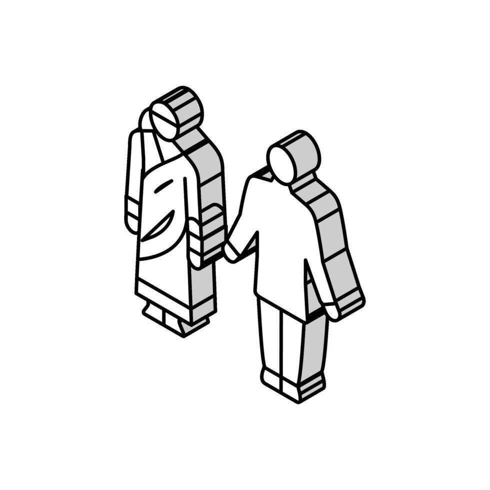 india national clothes isometric icon vector illustration