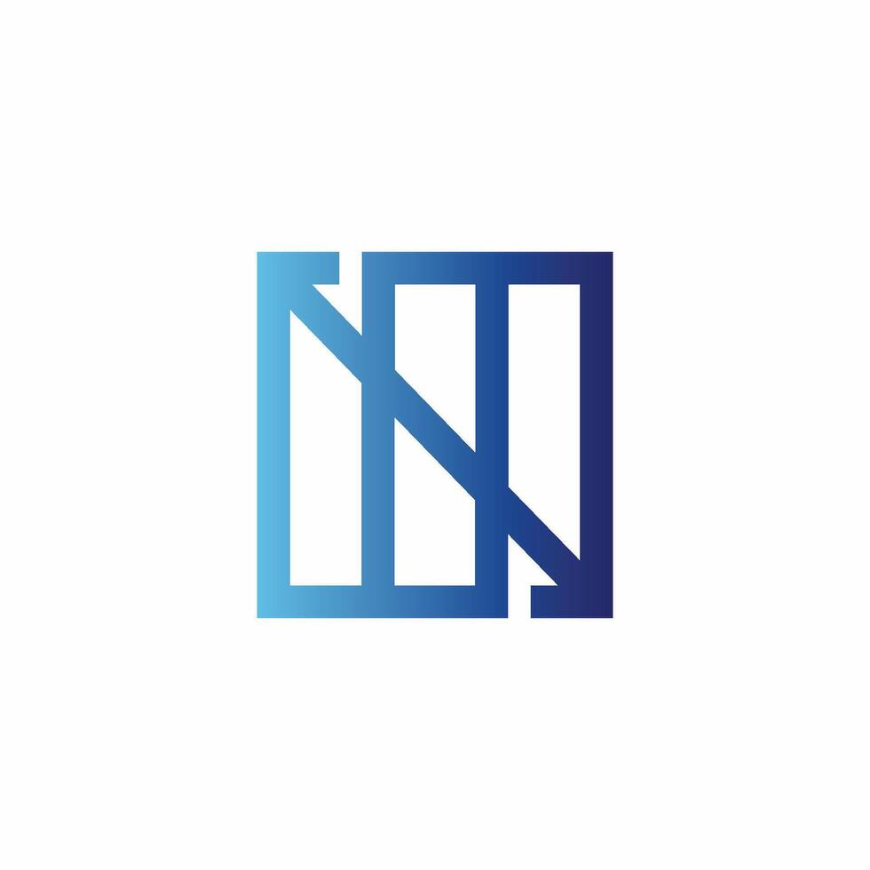Modern N letter abstract gradient color logo design concept isolated vector template illustration