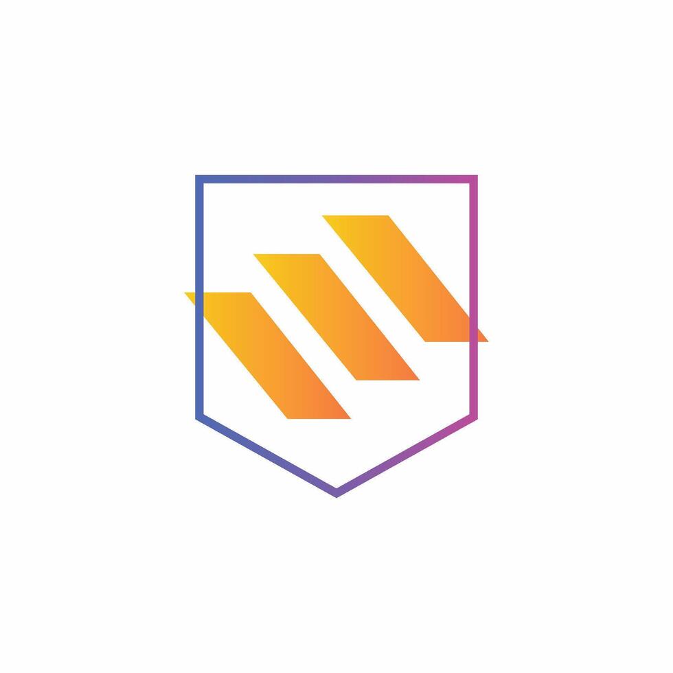 Modern N letter abstract gradient color logo design concept isolated vector template illustration