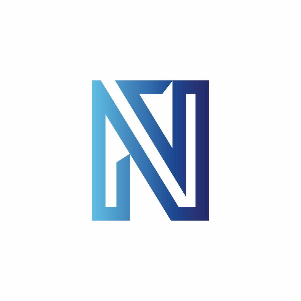 Modern N letter abstract gradient color logo design concept isolated vector template illustration