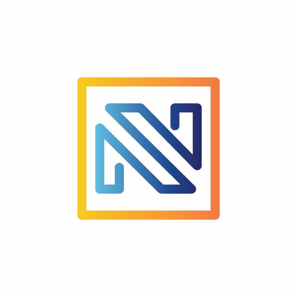 Modern N letter abstract gradient color logo design concept isolated vector template illustration