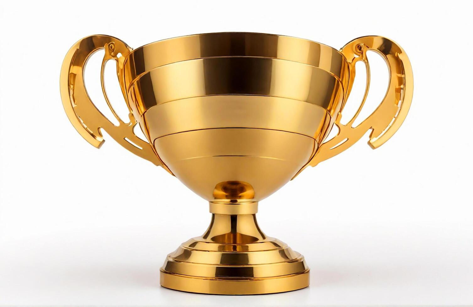 AI generated Winner gold trophy on a white background photo