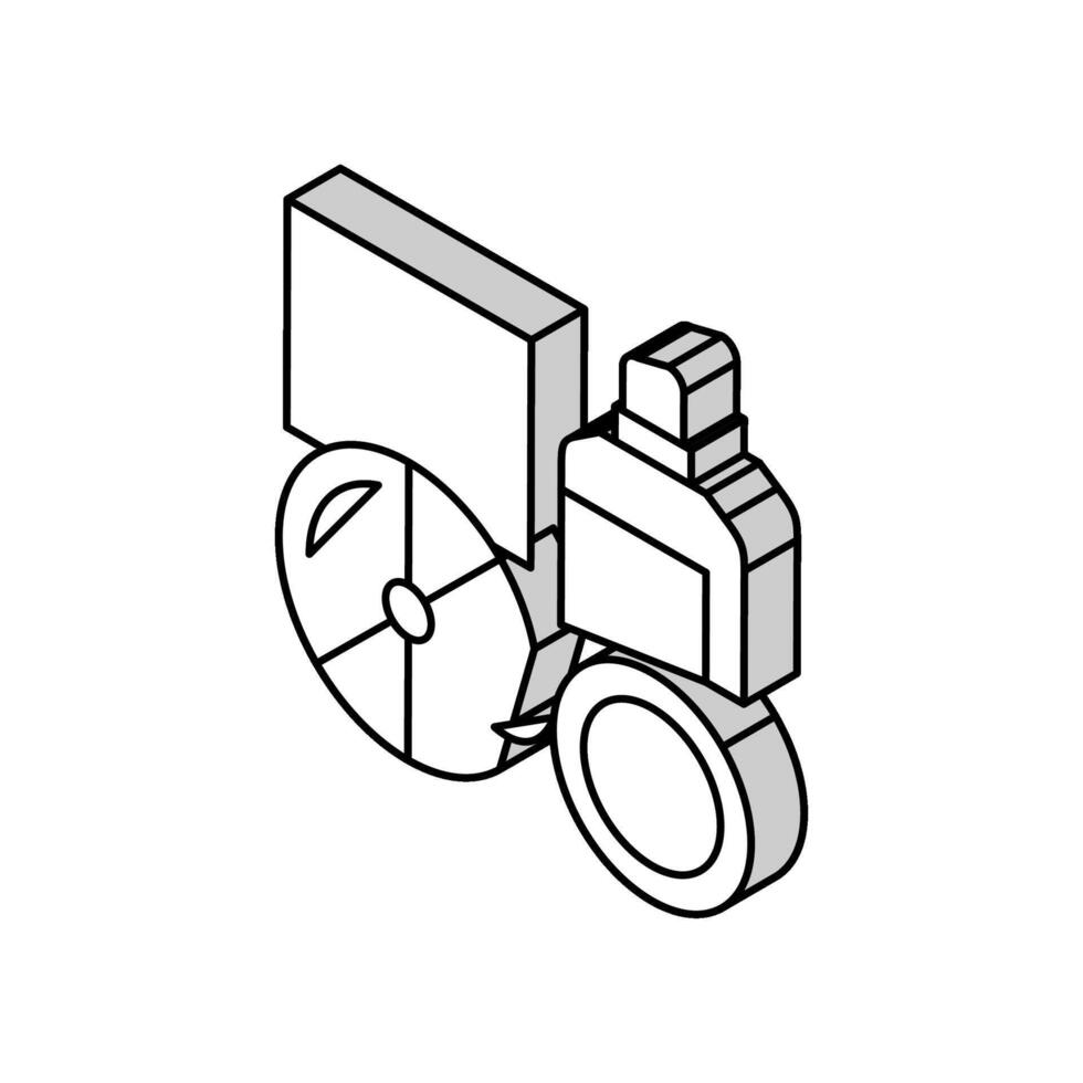 disk and bottle plastic waste isometric icon vector illustration