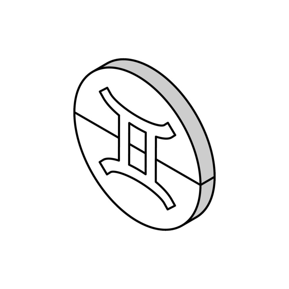 Geminis zodíaco isométrica icono vector ilustración