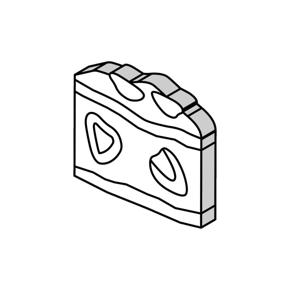 strawberry cake isometric icon vector illustration