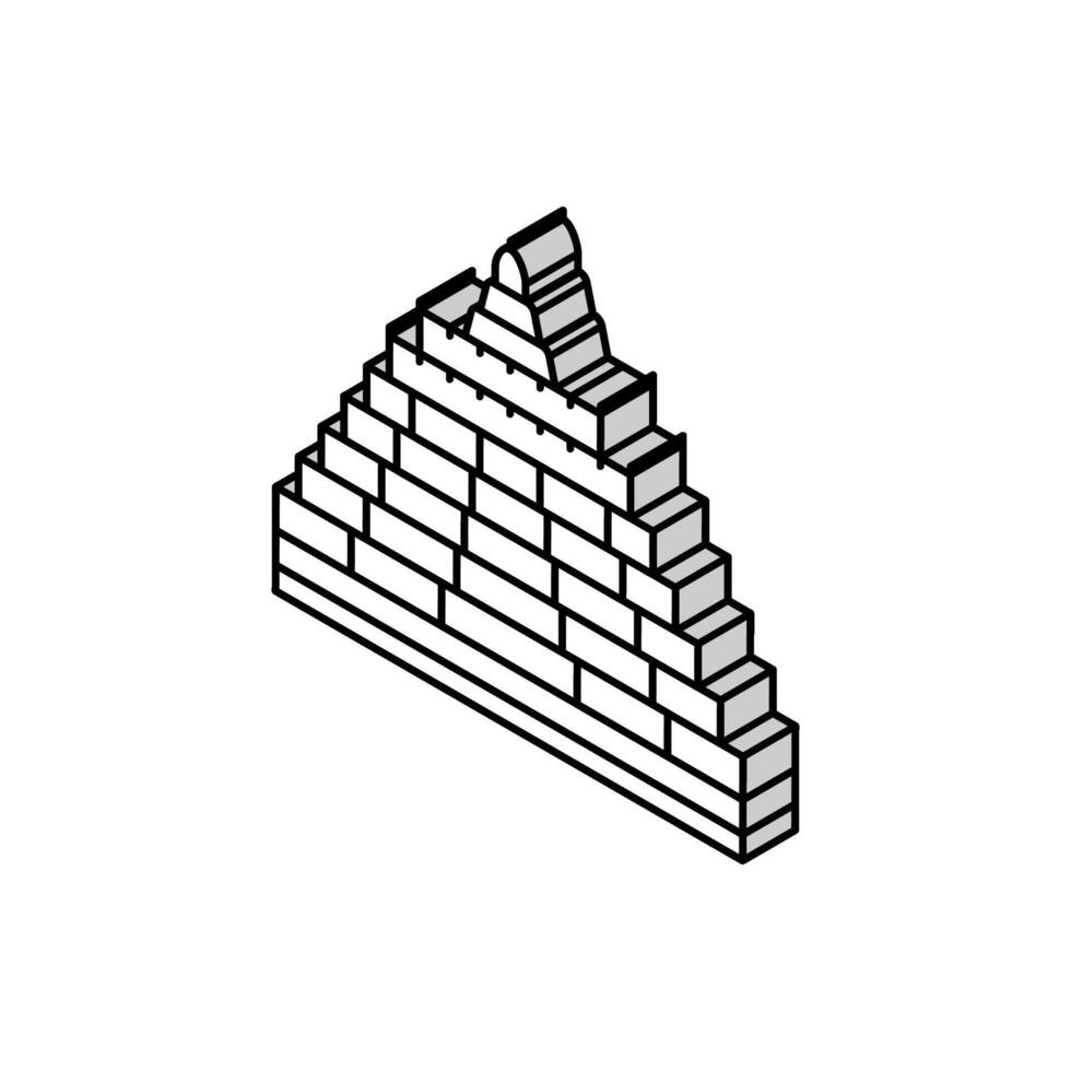 borobudur asian building isometric icon vector illustration