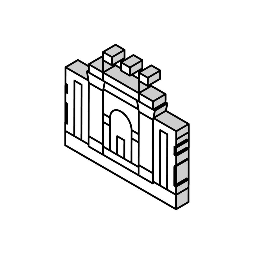 cairo museum isometric icon vector illustration